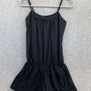 love on a hanger  Women's Romper Solid Black Shorts Sleeveless Size Medium Cotton Photo 0