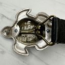 Chico's  Vintage Black Genuine Leather Turtle Buckle Belt Size Medium M Large L Photo 11