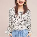 Tracy Reese  Anthropologie Bell Sleeve Floral Blouse, EUC, Small, MSRP $168 Photo 0