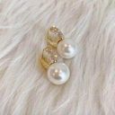 Elegant White Pearl Drop Dangle Hoop Earrings for Women Photo 0