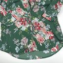 green floral button down long sleeve sleep shirt Size M Photo 2