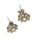 Daisy  Round Cut Clear Rhinestones Flower Stud Earrings Sterling Silver 925 Photo 2