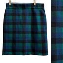 CHAPS  Green Blue Tartan Plaid Knit Pencil Straight Skirt Size Large Photo 1