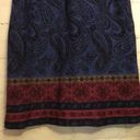 Vintage Bleyle 12 Thick Knit Blue Black Pink Paisely Midi Straight Pencil Skirt Photo 1