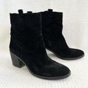 Sam Edelman  Black Suede Farrell Western Style High Cut Heeled Ankle Boots 8 Photo 0