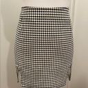 Motel Rocks MOTEL Zida Black & White Houndstooth Plaid Fitted Short Mini Zida Skirt - S Photo 2