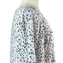 Elle Blouse Top Ruffle Bell Sleeve Pullover White Black Leopard Women’s Size XL Photo 6