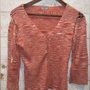 Venus  Women’s Vintage Y2K Red Space Dye V-Neck Shell Detail Top Size M Photo 0