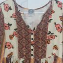 Blue Rain Francesca’s  Peplum Top Peasant Blouse Boho Women’s M Medium Photo 3