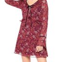 Cupcake and Cashmere Floral Print Chiffon Mini Dress Red Size 0 Photo 1