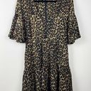 Faithfull the Brand  Leopard Cheetah Print Ruffle Swing Mini Dress Size Small 4 Photo 0