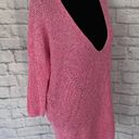 EXPRESS new with tags batwing plunging vneck knit sweater marble pink white M Photo 4