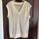 ZARA  | Cream Open Weave Oversized Sweater Vest | Size Medium Photo 0