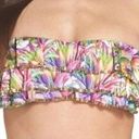 PilyQ  LANAI EMBROIDERED RUFFLE BANDEAU Floral Swim Bikini Top D NWT Photo 0