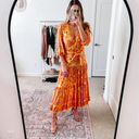 Petal and Pup  Orange Floral Tiered Midi Dress  Photo 6