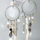 Free People  Bohemian Earrings Coco Bongo Dangles Silver Ivory Neutral Coastal Photo 0