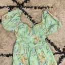 American Eagle Green Floral Open Back Corset Midi Dress Photo 2