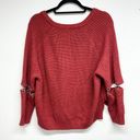 SEEK the Label  Women Red Oversized Distressed Sweater Size Small Photo 2