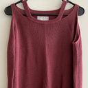 Pink Rose Pink Republic Burgundy Cold Shoulder Lightweight Sweater - Women’s Medium Photo 0