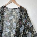 American Eagle Outfitters Sheer Chiffon Floral Kimono Black L/XL Boho Photo 4