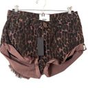 One Teaspoon Bandits Leopard Denim Shorts NWT Sz 26 Photo 1