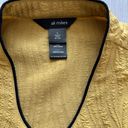 Ali Miles L Yellow Black Casual Artwear Jacket Blouse Size L Photo 1