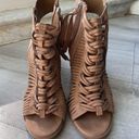 DV by Dolce Vit DV Dolce Vita Alyson braided stacked heel peep toe ankle booties taupe 9.5 Photo 3