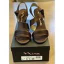 Nina Sandals Brown Size 6.5 Satin Evening Semi Formal Wedding Bridal w/Orig Box Photo 3