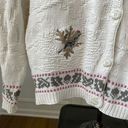 Northern Reflections Vintage  Cotton Embroidered Bird Button Cardigan Sweater L Photo 3
