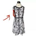 Talbots Womens Dress Size 8 Petite A Line Floral Sleeveless Lined White Black Photo 10