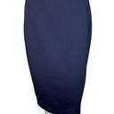 The Row Savile Co Skirt Womens 8 Navy Blue Pencil Straight Midi Career Preppy Photo 0