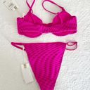 Good American  Pink Jacquard Bikini Set Size 2 NWT Photo 7