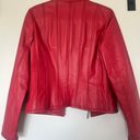 Moda Vintage  International Red Fitted Leather Jacket Photo 1