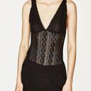 ZARA  black sheer lace body suit women's size small Photo 0