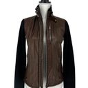 Ralph Lauren  Black Label Leather & Cashmere Color block Moto Jacket Photo 1