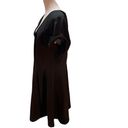 City Chic Black Short Bow Sleeve Midi V-Neck Pleated at Waist Dress Size 20 Photo 2