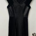 Rebecca Taylor  Tweed Leather Textured Fit Flare Cap Sleeve Dress Women Size 0 XS Photo 0