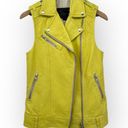 Mackage  Frederica Lamb Leather Moto Vest Asymmetrical Zip Jacket Yellow XS Photo 3