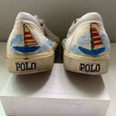 Polo HAND PAINTED  RL Phys Ed 67 white canvas lace up Women’s size 8 shoes Photo 3