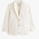 Abercrombie & Fitch Relaxed Suiting Blazer Cream Size M Photo 4