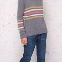 Wooden Ships  Womens Size X/S Sweater Crewneck Pullover Gray Cameron Stripe Knit Photo 0