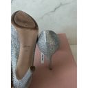 Miu Miu  Silver Glitter Platform Peeptoe Heel Sz 39/9 Photo 5