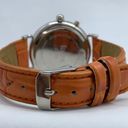 Kristine 38mm ladies silver tone Quartz watch, brown leather band w/battery Photo 3