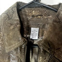 Chico's  sz 0 Women's Suede Leather Jacket Brown Snakeskin Metallic Small Photo 3