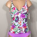 Anne cole  floral lilac tankini set. 32/34-S. NWT Photo 0