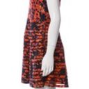 Parker  PETAL BLOOM MESH SLEEVELESS SILK BLACK ORANGE MINI SKATER FIT FLARE DRESS Photo 7