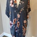 Dress Forum Blue Grey Floral Short Sleeve Button Down Shirt Dress Women’s Small Photo 1