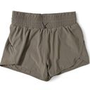 All In Motion  Women's Small High Rise Athletic Flex Zip Pocket Taupe Gray Shorts Photo 2