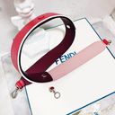 Fendi Authentic  Calfskin Strap You Red Pink & Maroon Tri-Color Bag Strap Photo 6