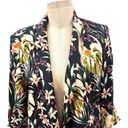 ZARA  Wild Willow Floral Satin Blazer 3/4 Length Sleeve Size Medium Photo 2